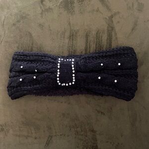 Black Knit Headband with Rhinestone 10”x4” new women and children